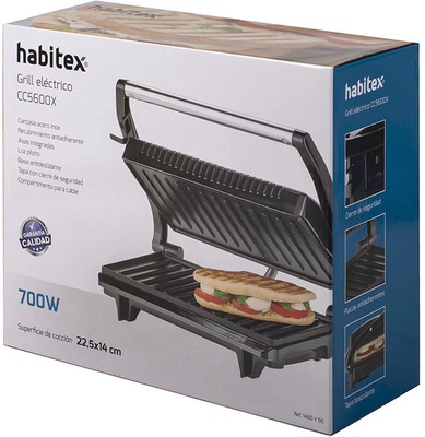 Plancha electrica Grill Inox Habitex 5600x 700w 
